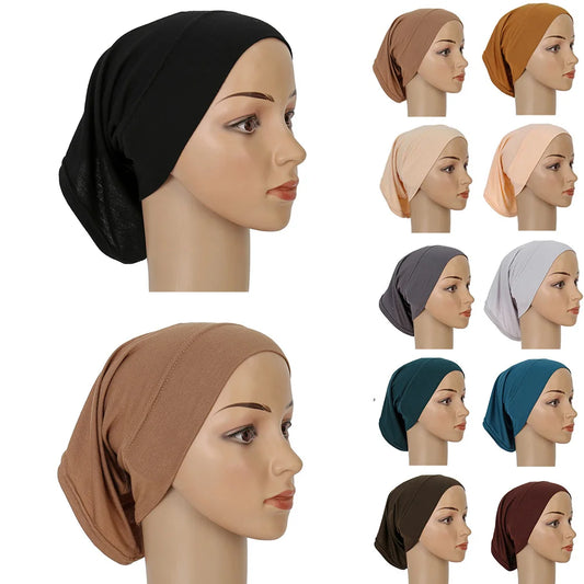 Cotton Modal Hijab Undercap Muslim Underscarf Hijab Bonnet Soft Stretch